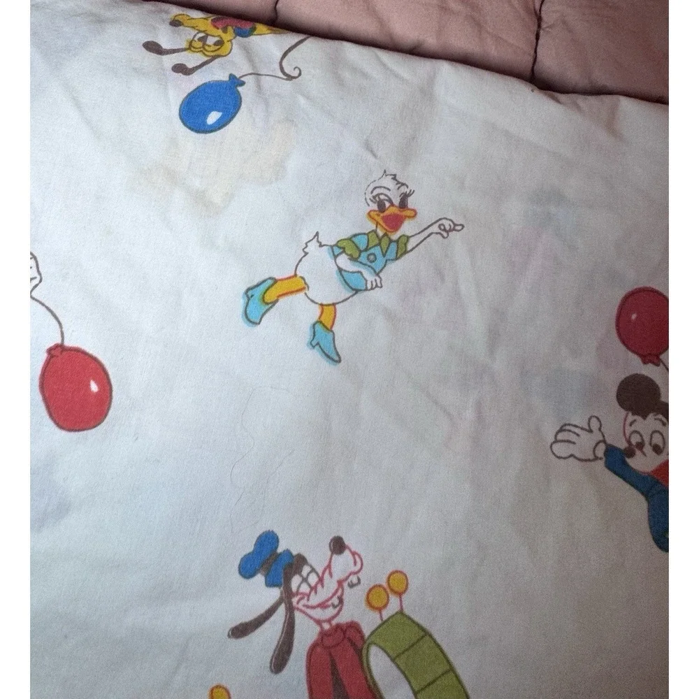 Vintage Disney Mickey & Friends Fitted Crib Sheet 52x28